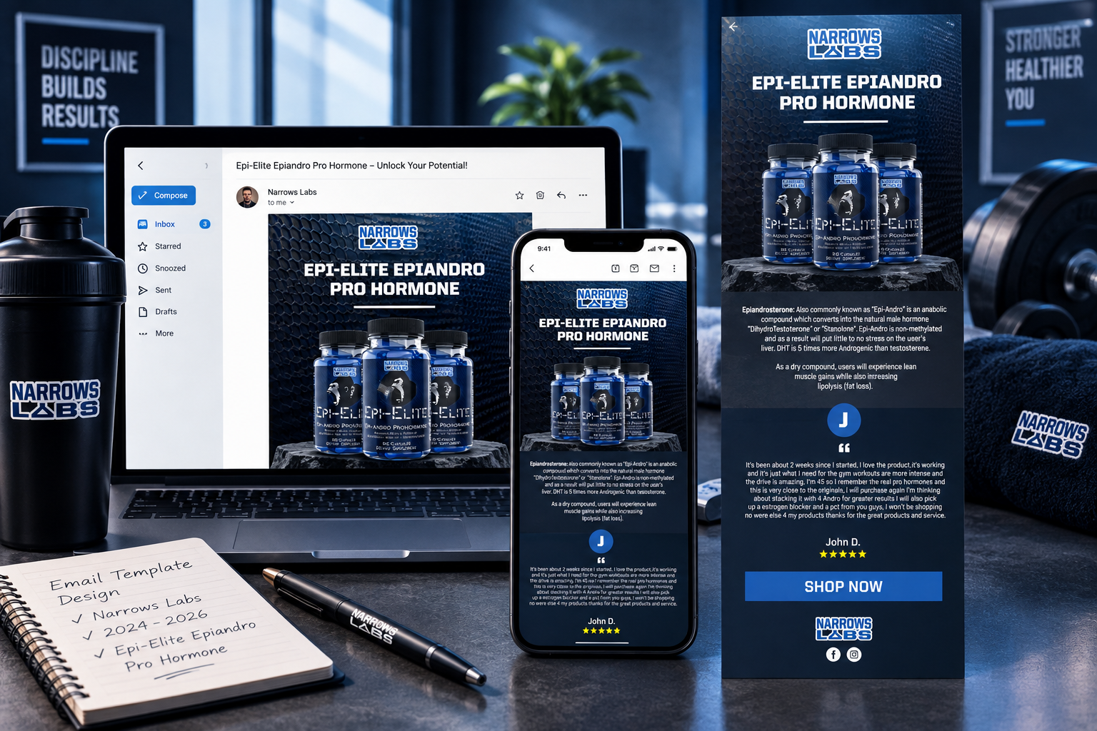 Narrows Labs Epi-Elite email template design by Albert.Creative