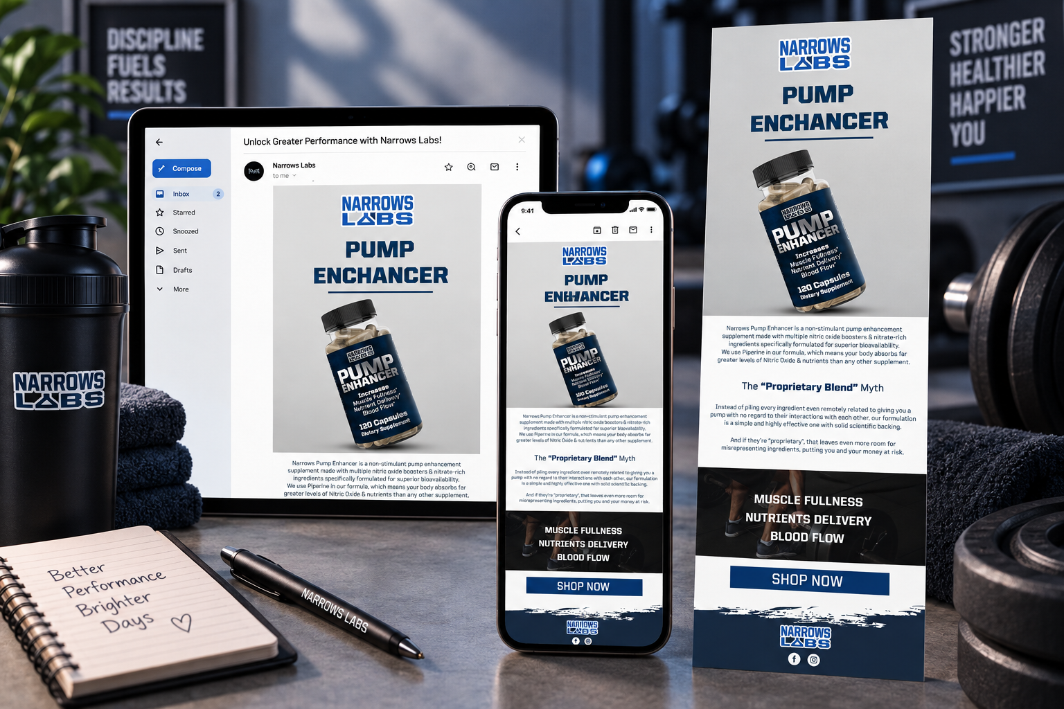 Narrows Labs Pump Enhancer email template design by Albert.Creative
