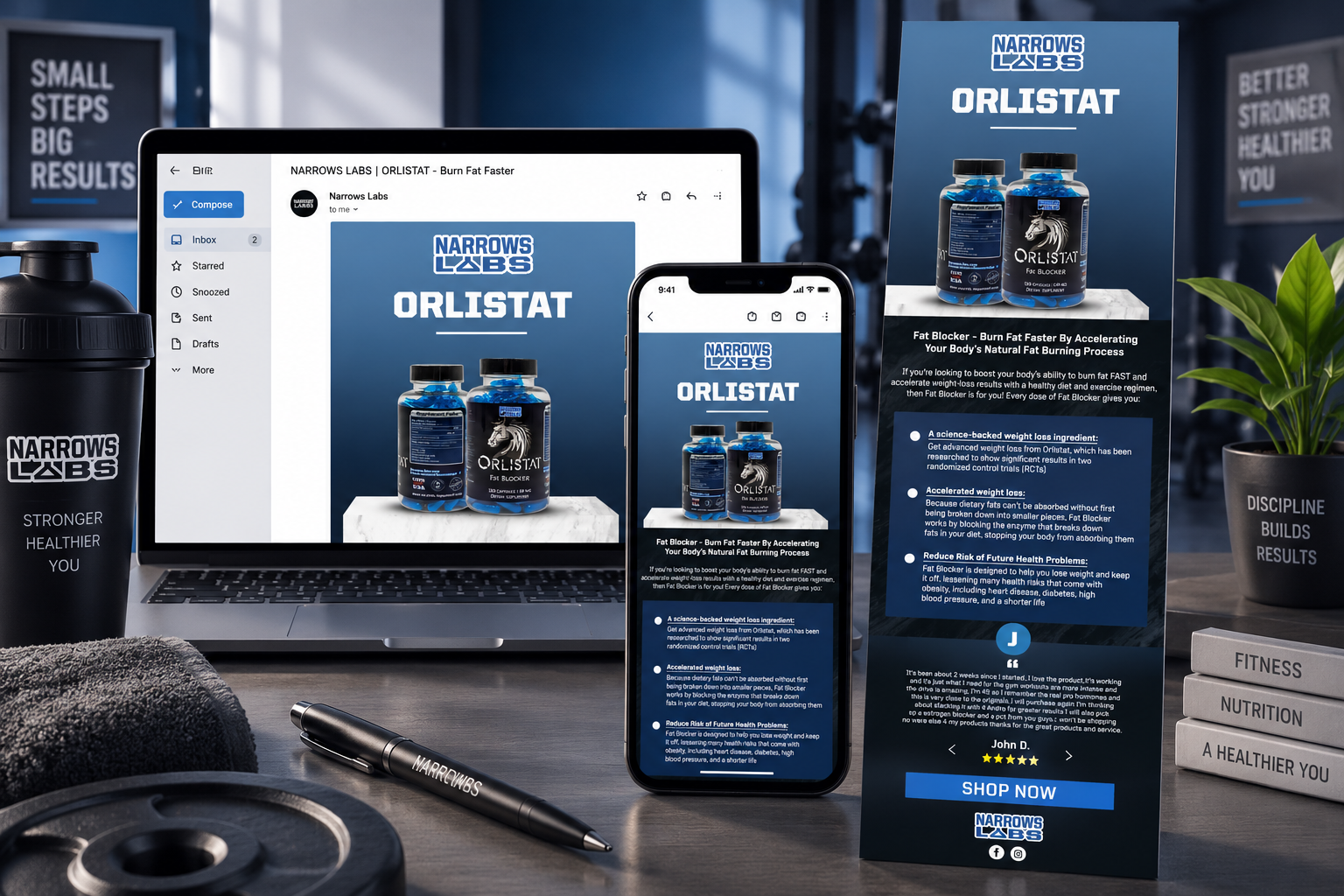 Narrows Labs Orlistat email template design by Albert.Creative