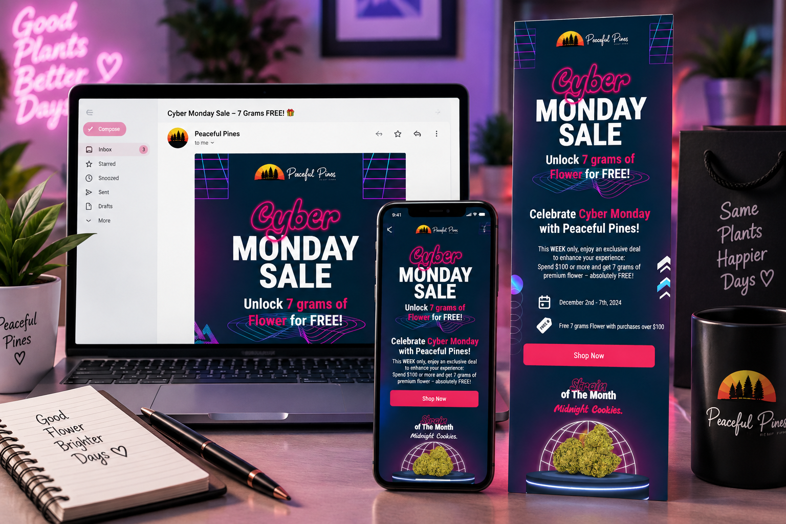Peaceful Pines Cyber Monday email template design by Albert.Creative
